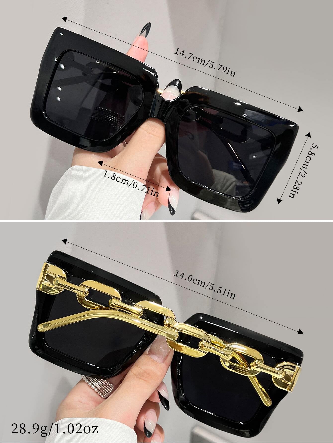 1Pc Square Frame Beach Sunscreen Fashion Sunglasses